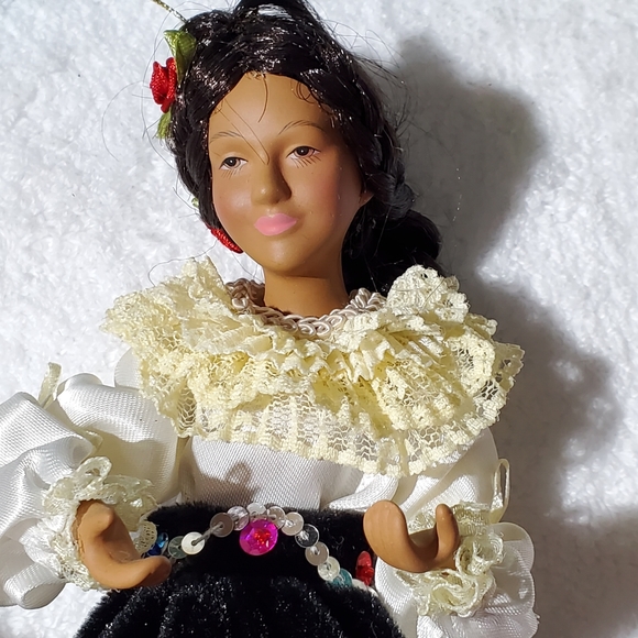 Set of 3 Porcelain Southwest Doll Christmas Ornaments - Picture 3 of 5